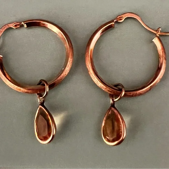 14K Michael Anthony Hoop Earrings / Gold Citrine Jackets - Picture 12 of 16